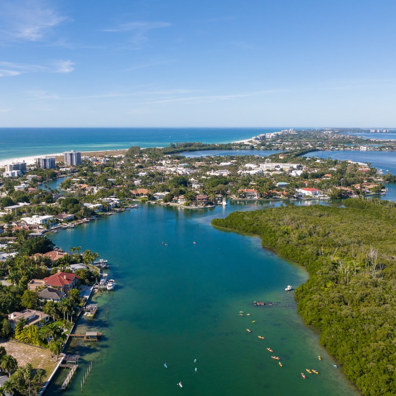 a large body of water next to the ocean